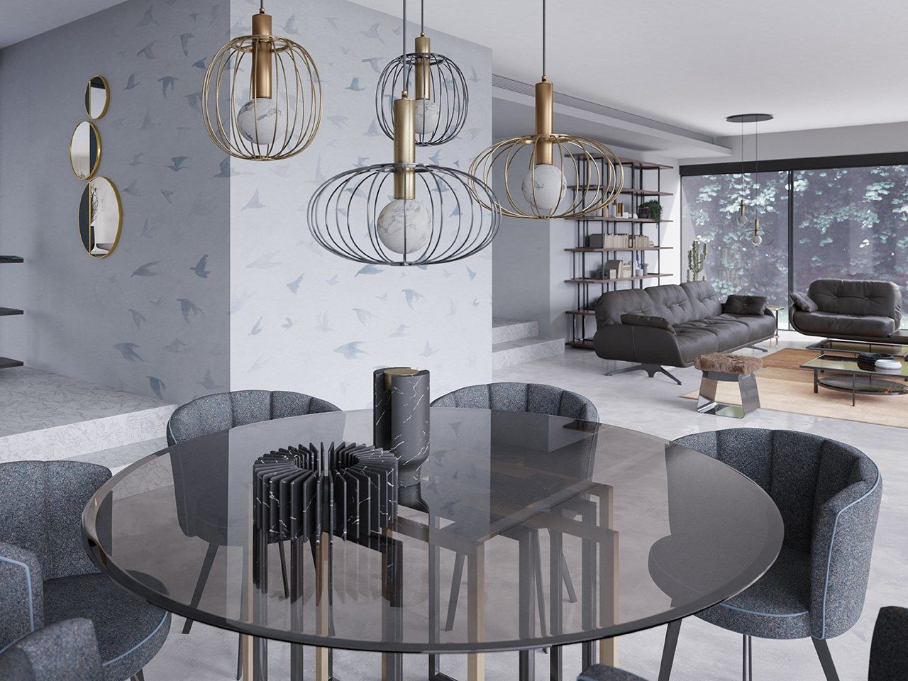 Круглый стеклянный стол Borzalino DORIAN ARCH-00081344 - Вид №7