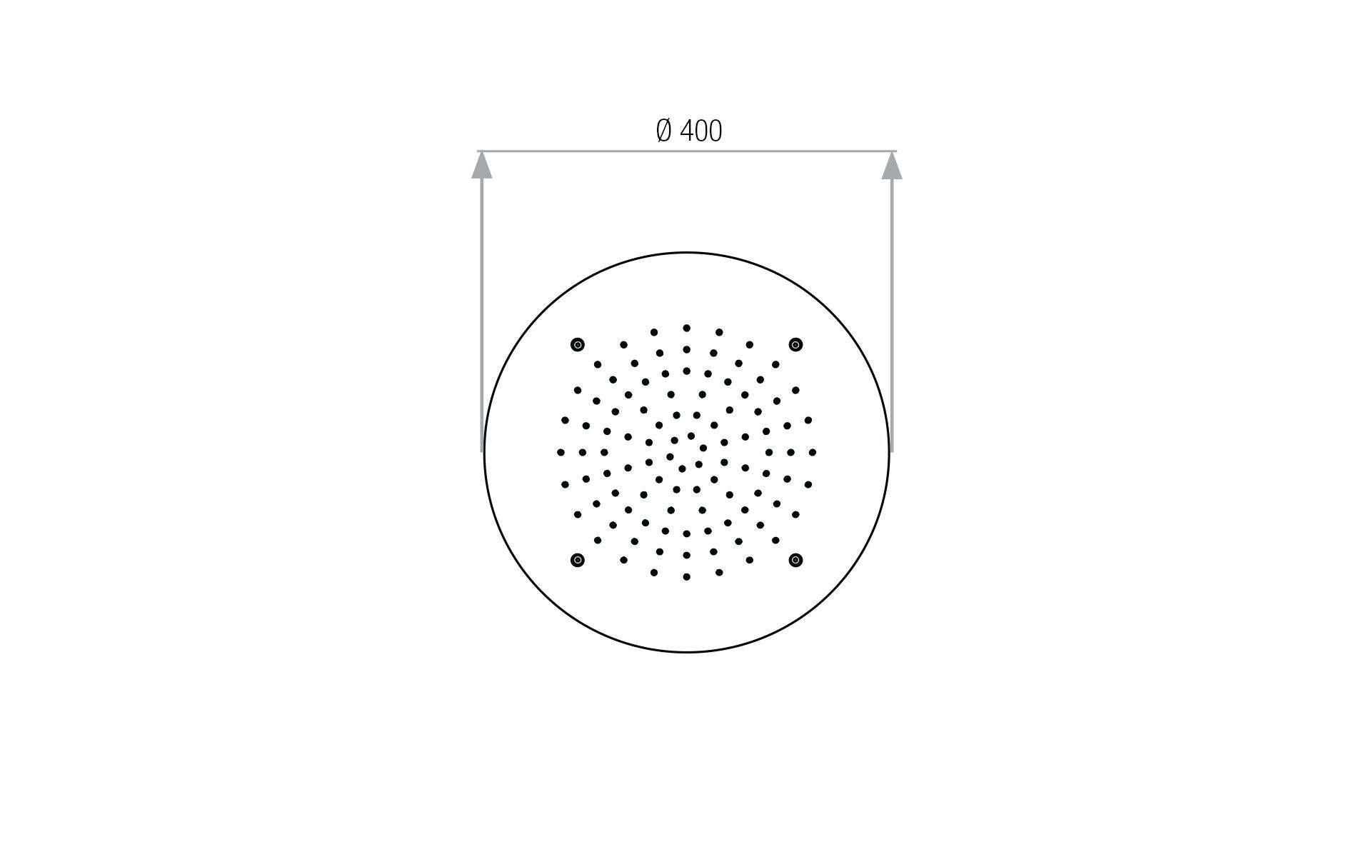 Круглая потолочная душевая головка из нержавеющей стали Aquademy H2O ARCH-00103764 - Вид №2