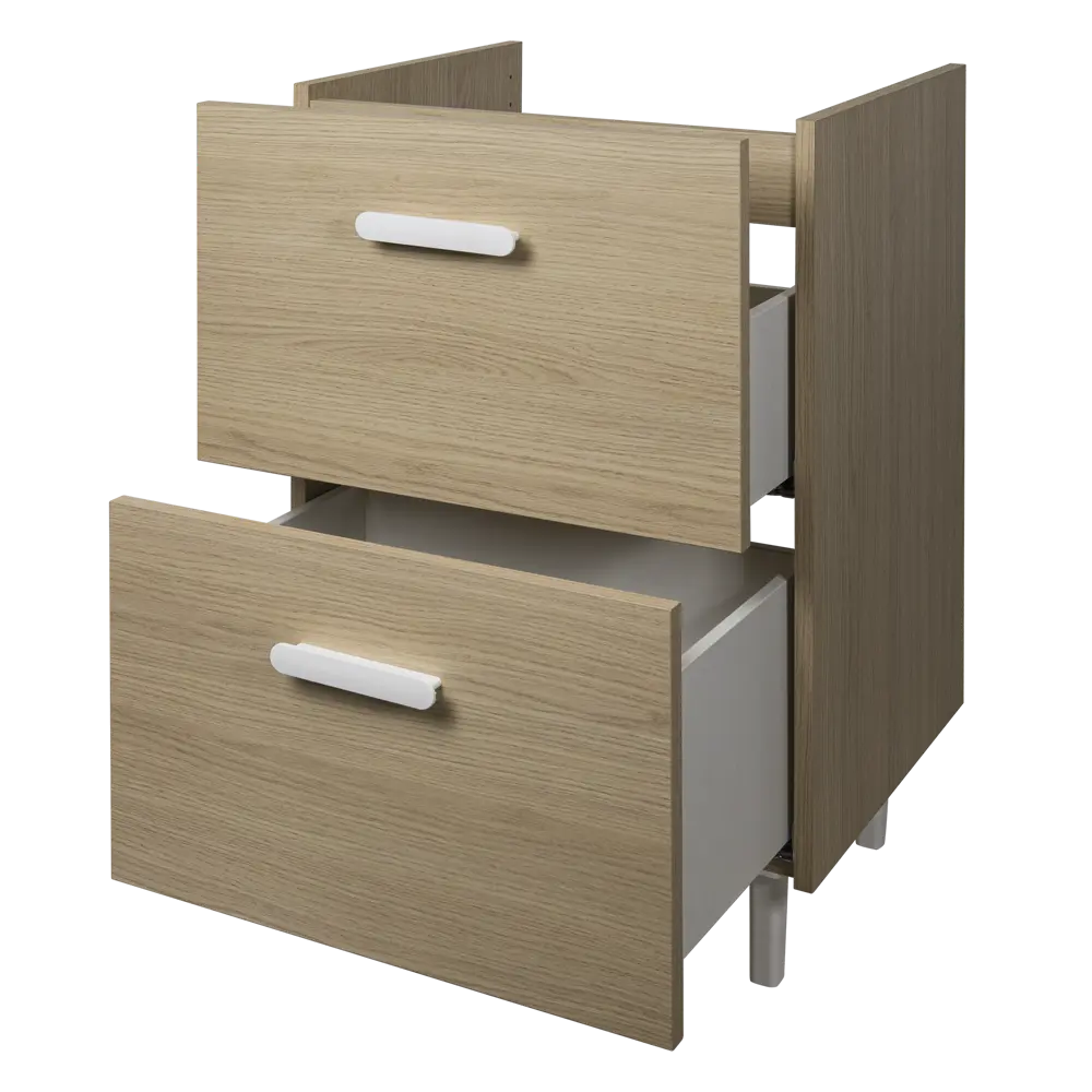 Тумба под раковину Sensea Easy напольная 70 см с двумя ящиками цвет дуб STLM-2050744 - Вид №8