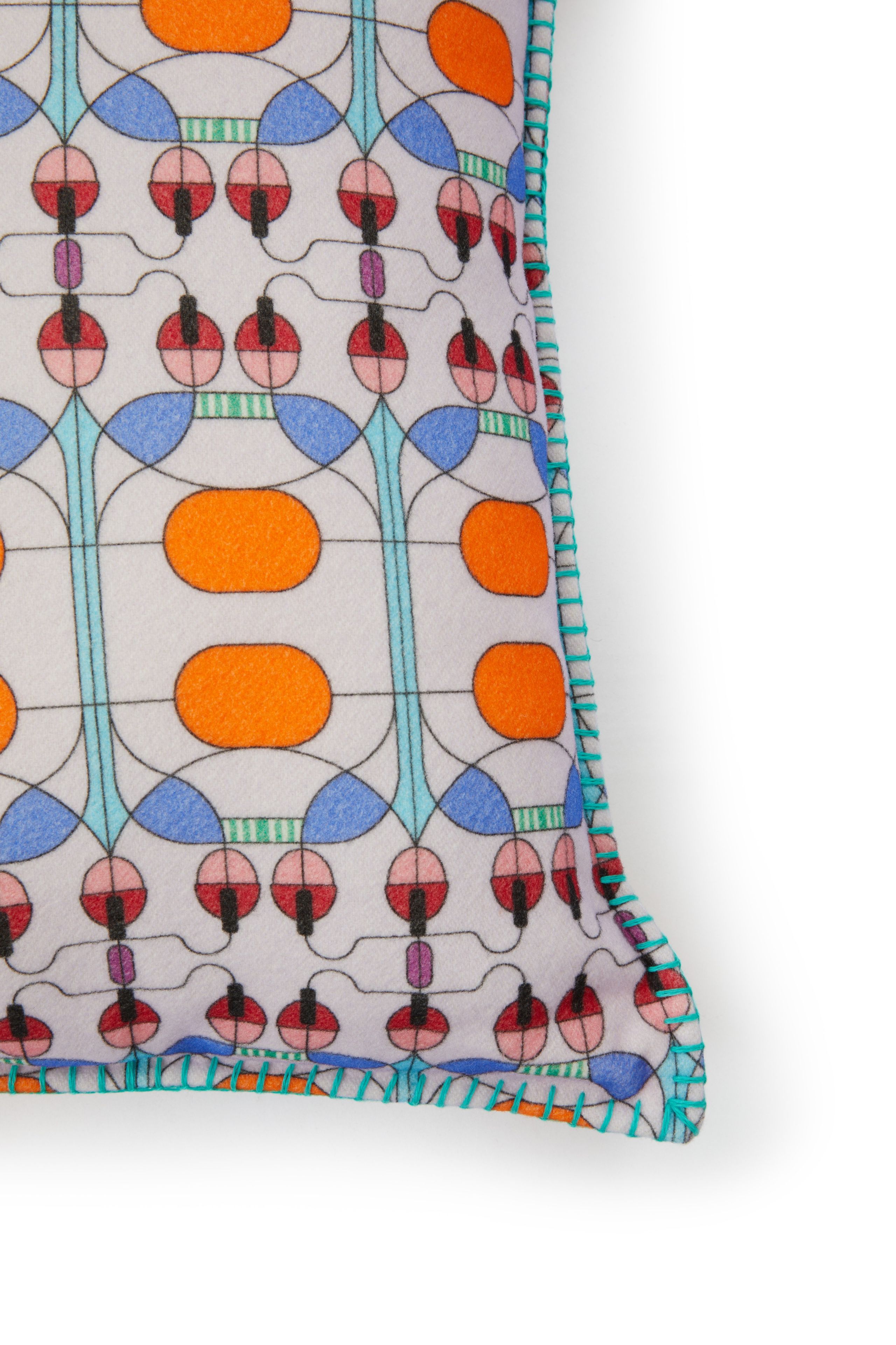 Подушка из шерсти мериноса с геометрическим рисунком Lanerossi Колокольчик ARCH-00011362 - Вид №1