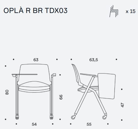 Полипропиленовый стул для конференций с подлокотниками IBEBI Oplà ARCH-00018340 - Вид №2
