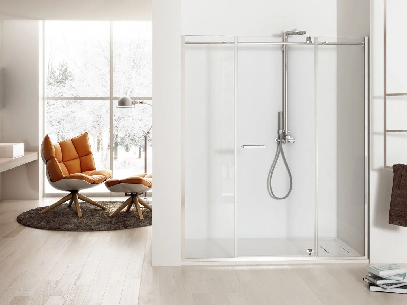 Нишевая душевая кабина с распашной дверью MEGIUS Solodoccia ARCH-00017957