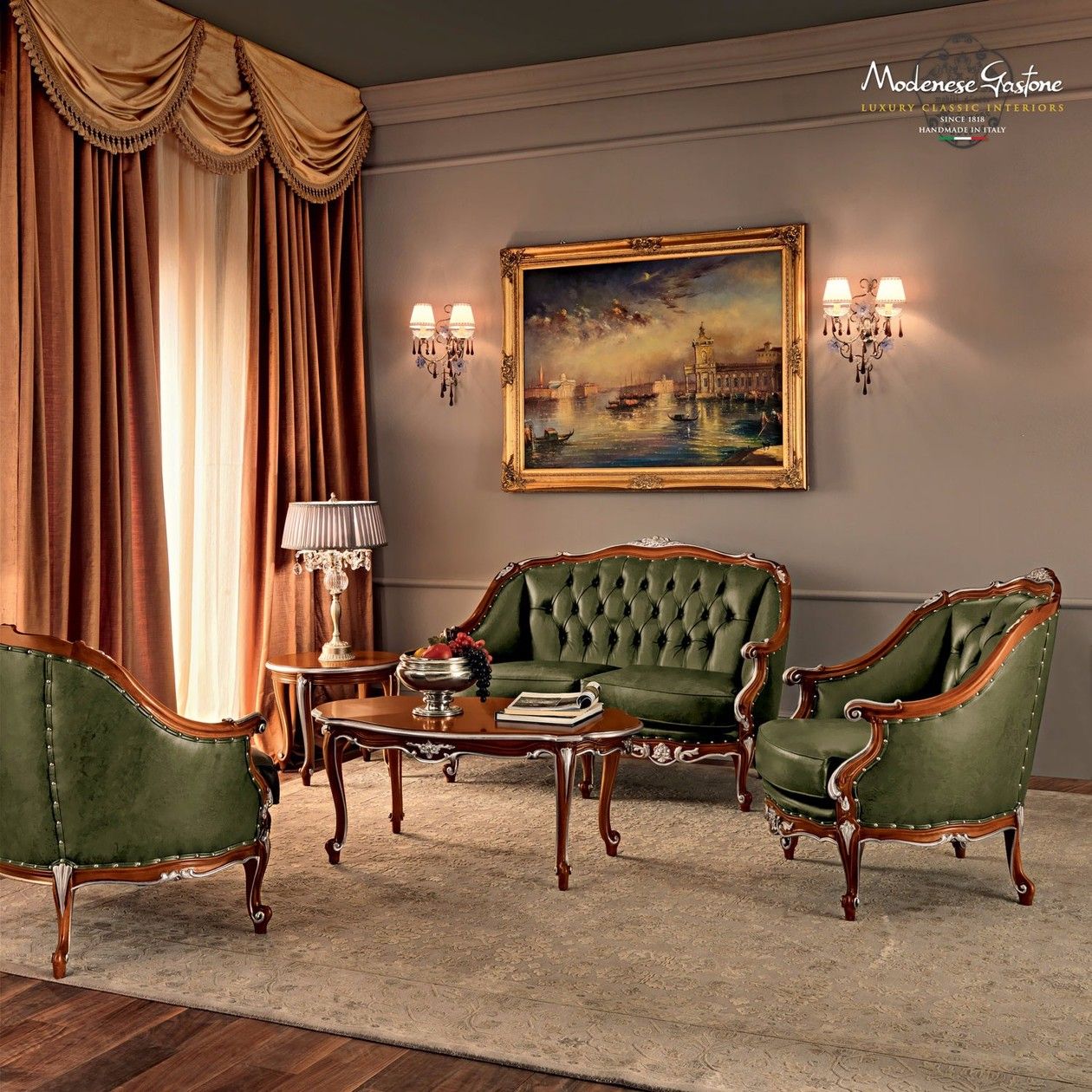 Кожаное кресло с подлокотниками Modenese Luxury Interiors Villa Venezia ARCH-00033637 - Вид №1