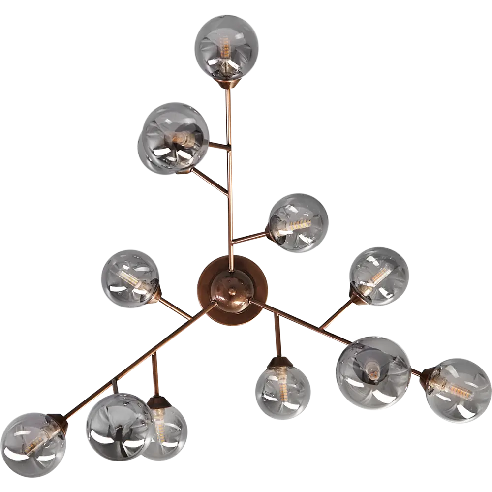 Люстра потолочная Vitaluce Акация 12 ламп 36м² G9 коньячная бронза STLM-2189689 - Вид №3