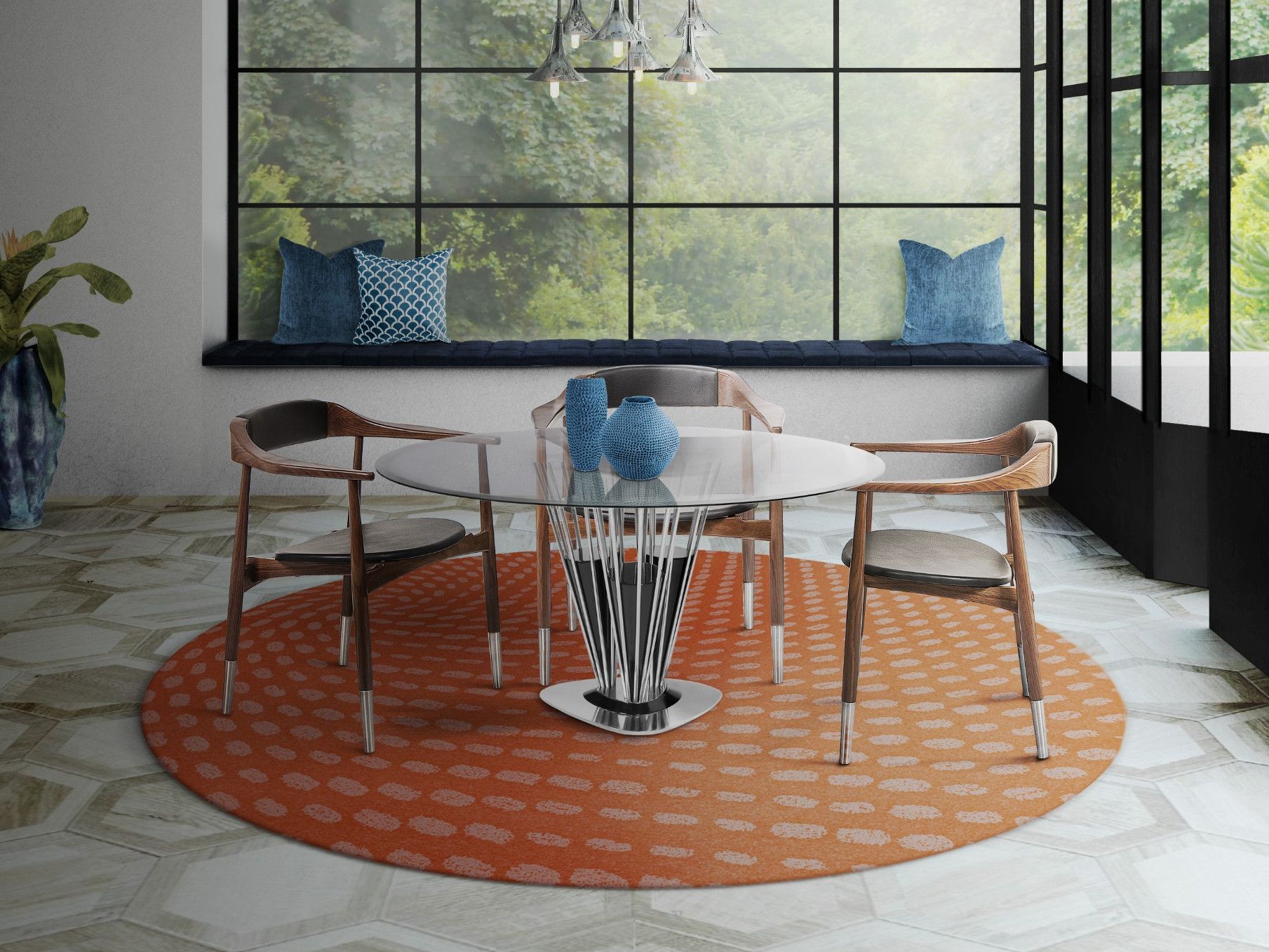 Круглый шерстяной ковер ручной работы Essential Home COPPOLA ARCH-00098144 - Вид №3