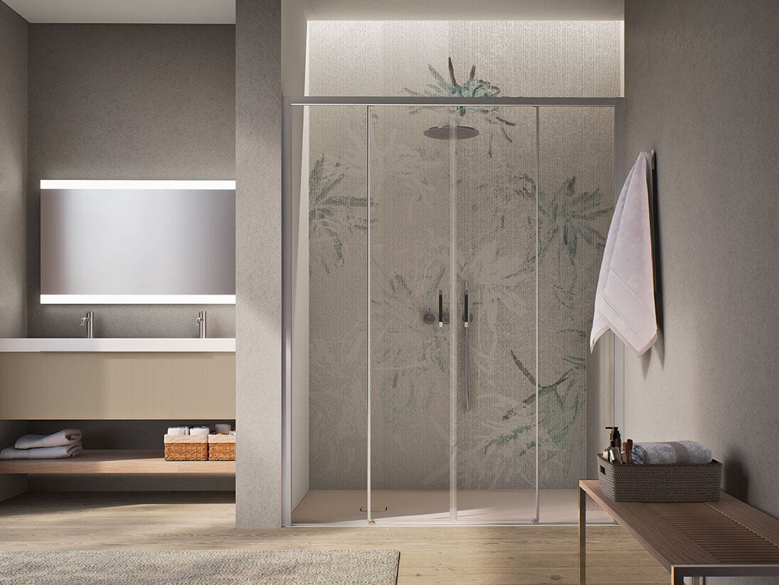 Стеклянная ниша душевая кабина с раздвижной дверью Gruppo Geromin Forty Plus ARCH-00118988