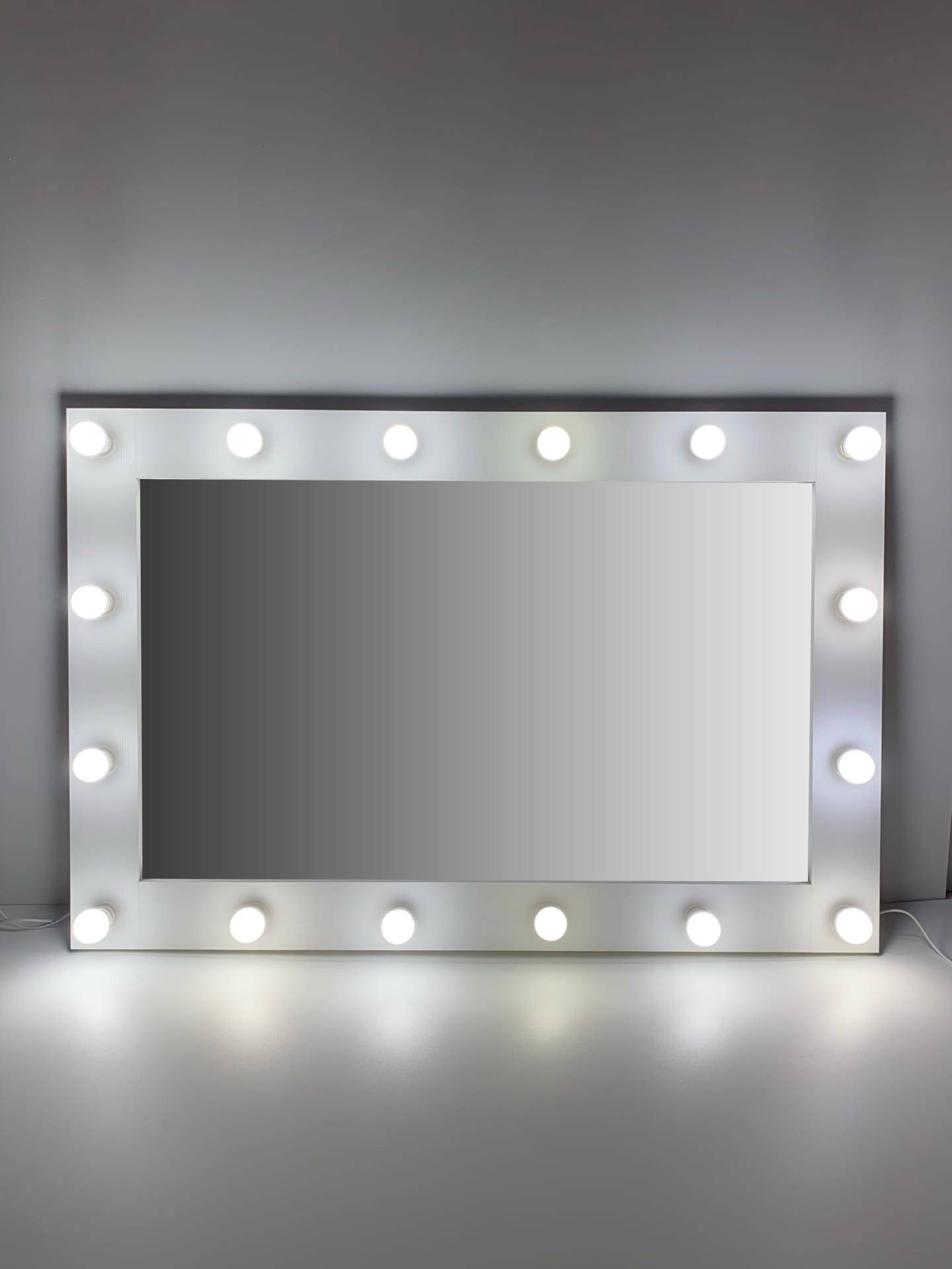 91053077 Гримерное зеркало с лампочками 80x120 см цвет белый STLM-0458987 BEAUTYUP