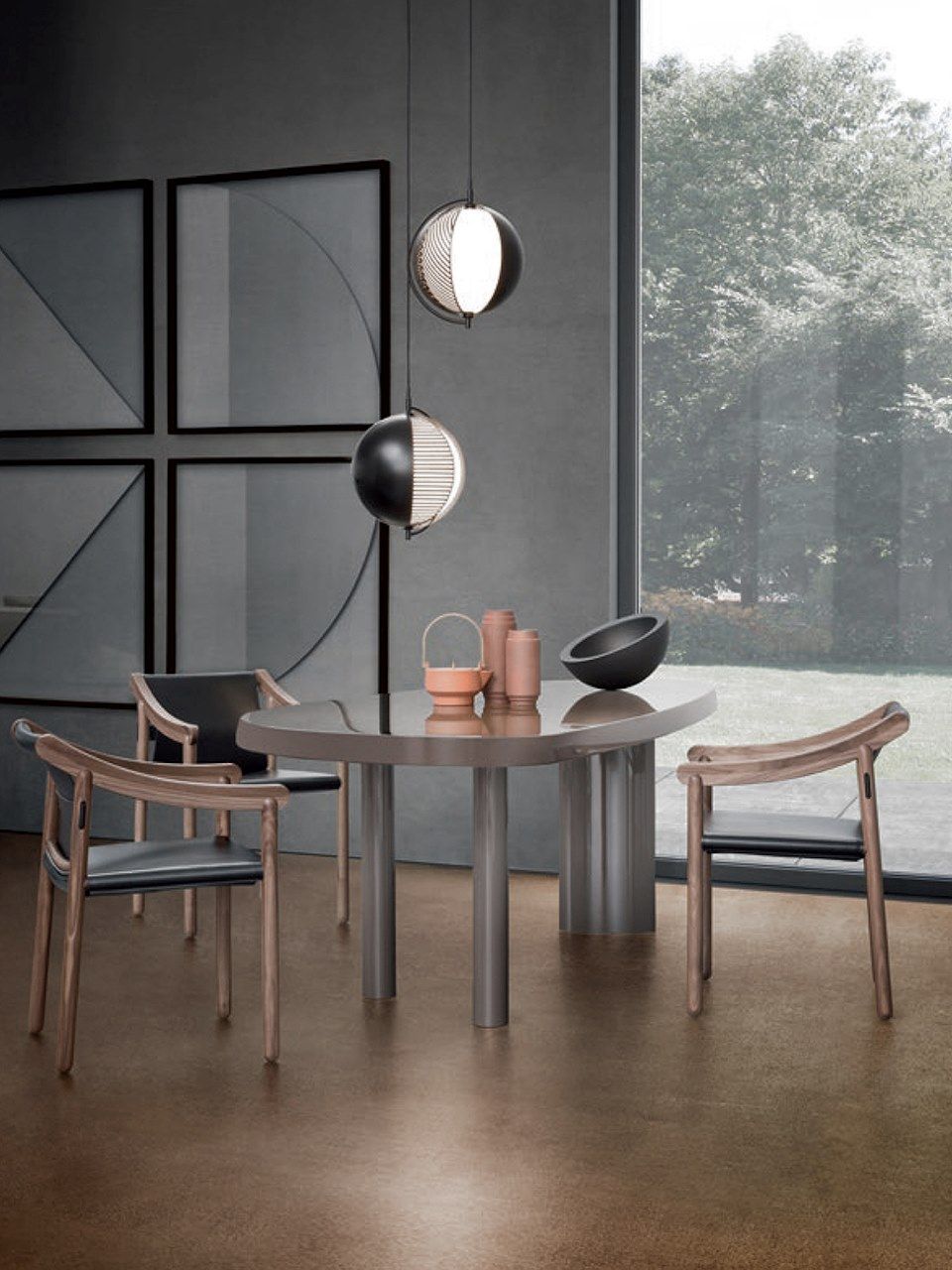 Подвесной светильник из стали и стекла OBLURE мир ARCH-00094683 - Вид №5