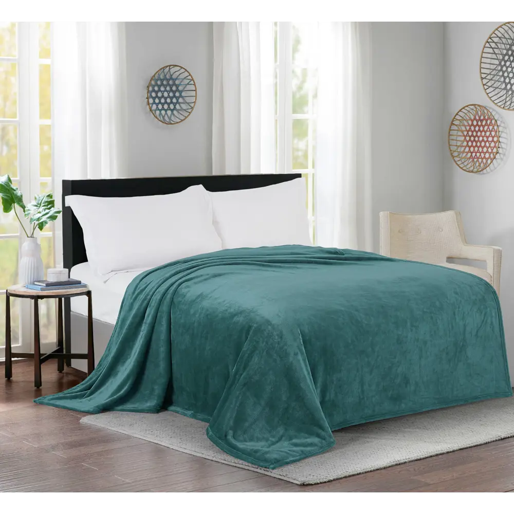 Плед Inspire Flandria 200x220 см микрофибра цвет бирюзовый Emerald 1 STLM-2188219 - Вид №3