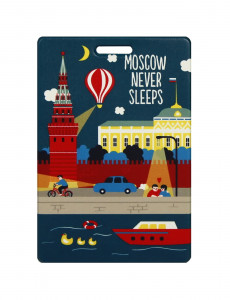 477550 Чехол для проездного "Moscow never sleeps" Made in Respublica*