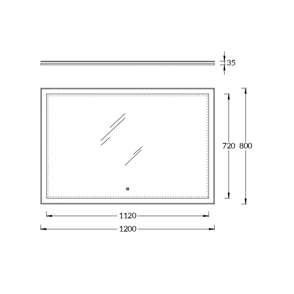 Зеркало универсальное Mi Plus с подсветкой 120x80 см цвет белый 85631207 STLM-2105164 Santreyd - Вид №2