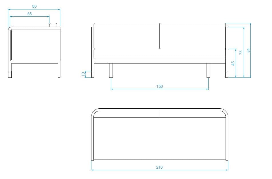 3-местный винтажный стиль бархатный диван RED EDITION плетеная ARCH-00061601 - Вид №3