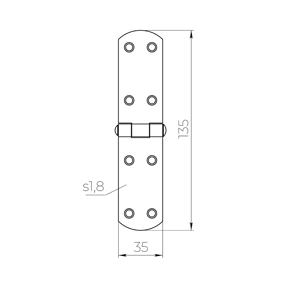 Французская мебельная петля оцинкованная 140x35x2 мм для тумб 89433766 Santreyd STLM-1580136 - Вид №4