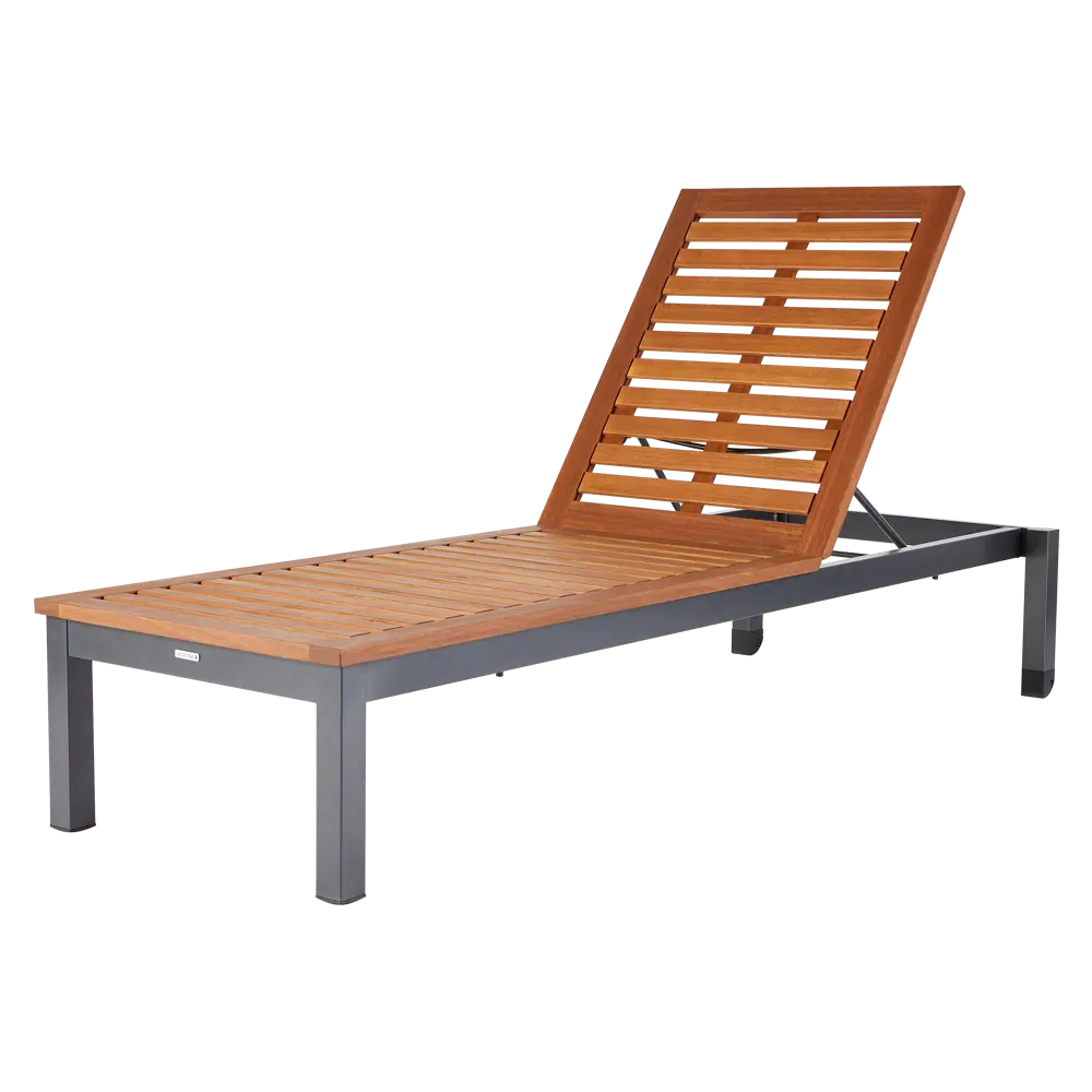 Шезлонг складной Naterial Oris 197.5x76x100.9 см алюминий/эвкалипт коричневый STLM-2115362 - Вид №1
