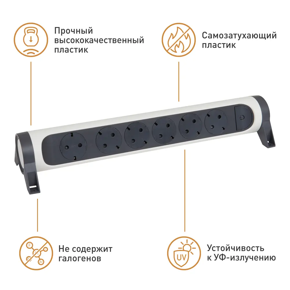 Колодка для удлинителя Legrand Комфорт 6 розеток с заземлением 3680 Вт цвет белый/черный STLM-2155974 - Вид №5