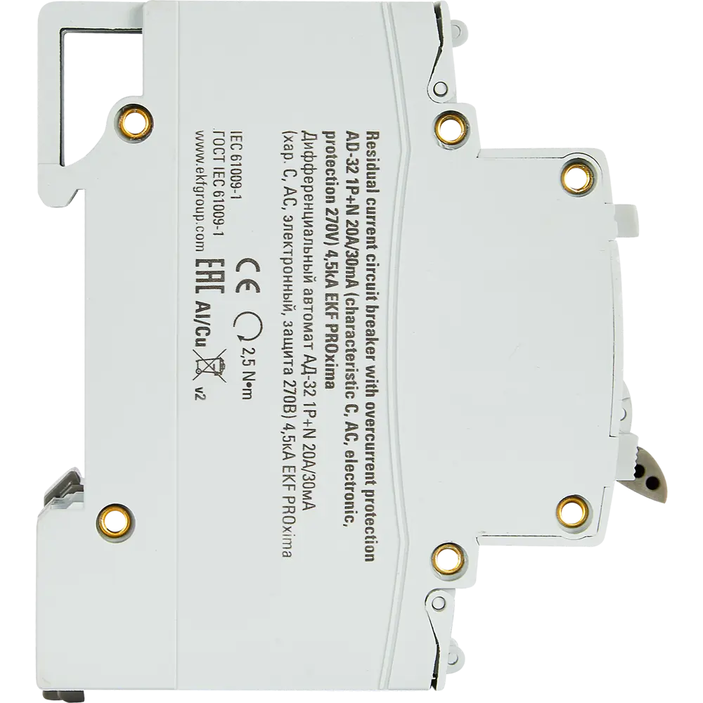 Дифференциальный автомат EKF АД-32 1P N C10 А 30 мА 4.5 кА АС STLM-2104102 - Вид №3