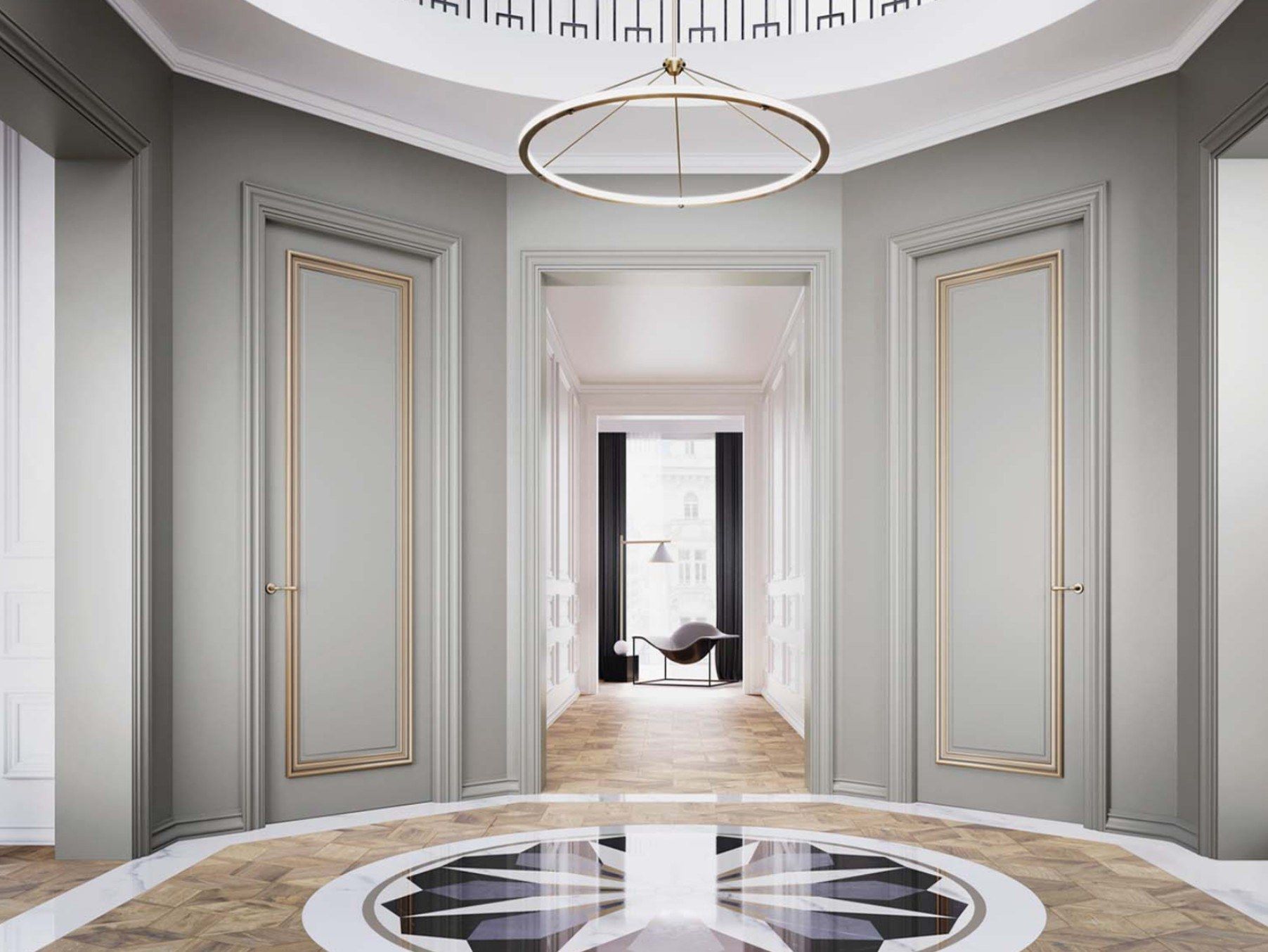 Лакированная распашная дверь BARAUSSE деревянные двери ARCH-00045864 - Вид №1