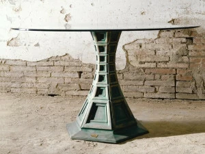 Mirabili Круглый стол из хрусталя и металла Mirabili arte d'abitare