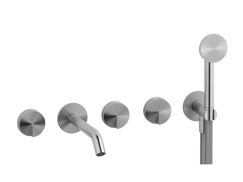 Настенный смеситель для ванны с 5 отверстиями из нержавеющей стали с ручным душем IB торт ARCH-00002974