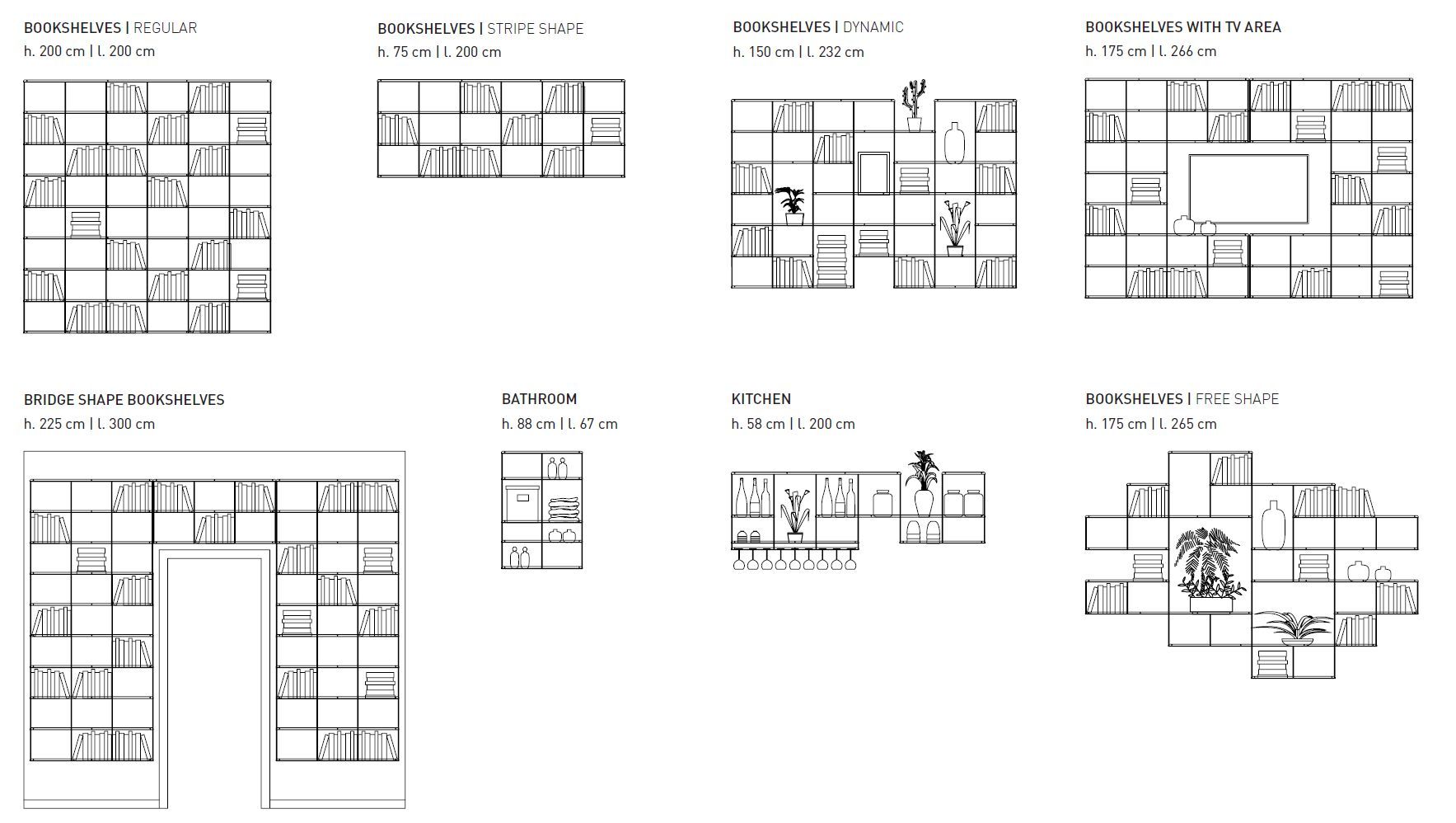Алюминиевый секционный настенный книжный шкаф KRIPTONITE Krossing ARCH-00131150 - Вид №19