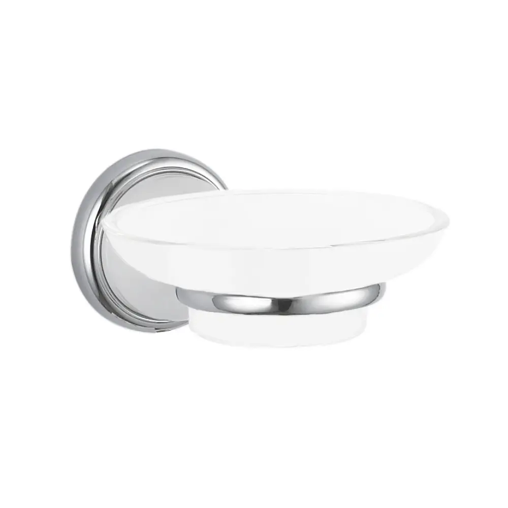 Мыльница LEMER Loire — керамическая подвесная для ванной в бело-хромированном исполнении 89384418 STLM-1571784