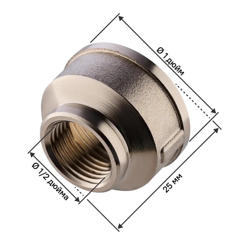 Муфта переходная MONLID 1"x1/2" ВР мм никелированная латунь STLM-2114774