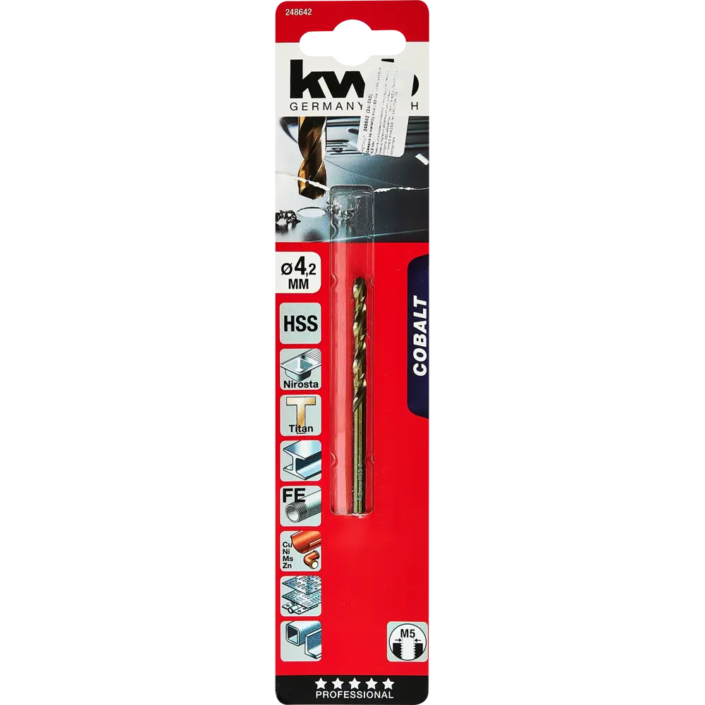 Сверло спиральное по металлу HSS-Co KWB 248642 4.2x75 мм STLM-2140960 - Вид №3