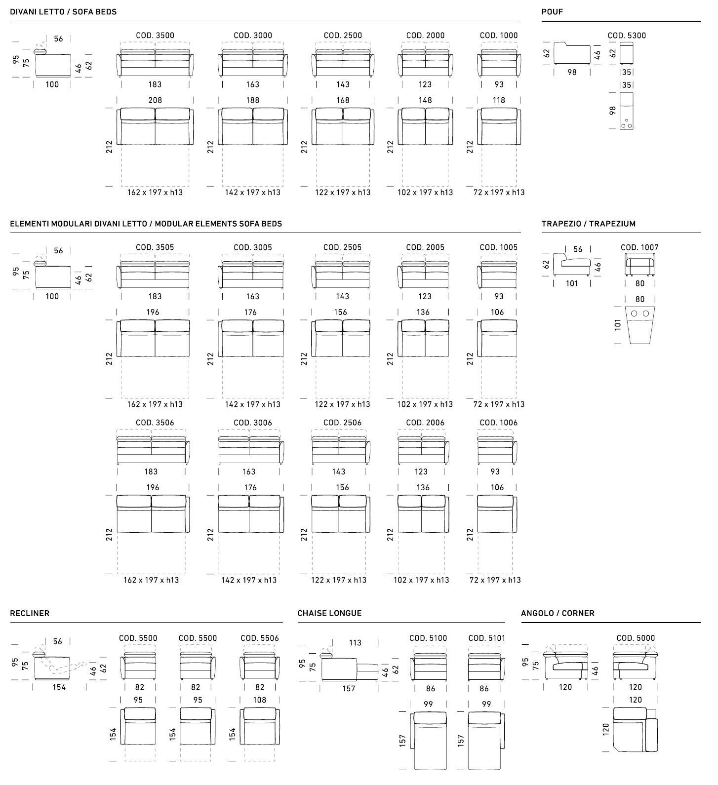 Двуспальный диван-кровать из ткани Dienne Salotti Views II ARCH-00097895 - Вид №2