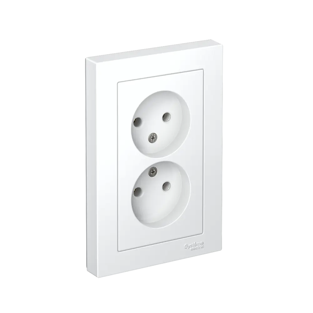 Розетка двойная встраиваемая Systeme Electric AtlasDesign без заземления цвет белый STLM-2063916