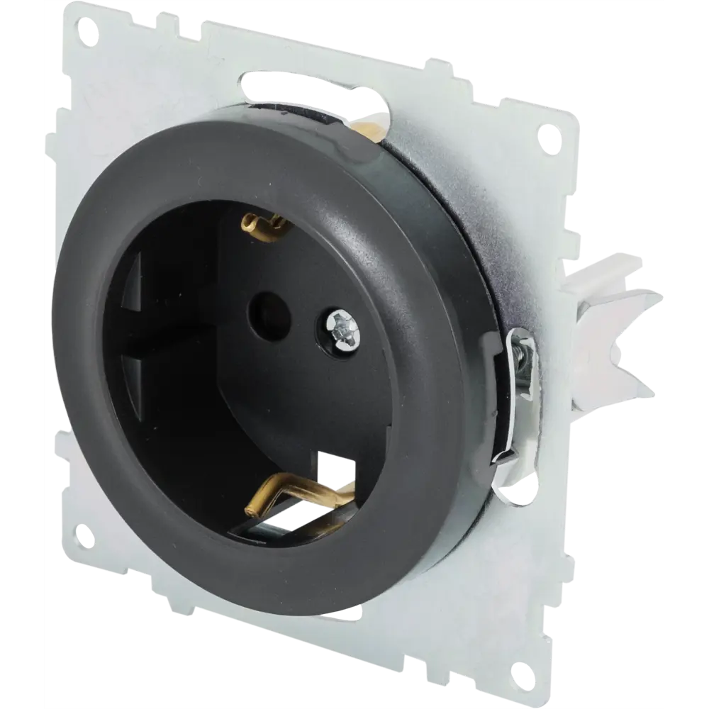 82127004 Розетка встраиваемая Onekey Florence с заземлением со шторками цвет чёрный STLM-0019889 ONEKEYELECTRO - Вид №3