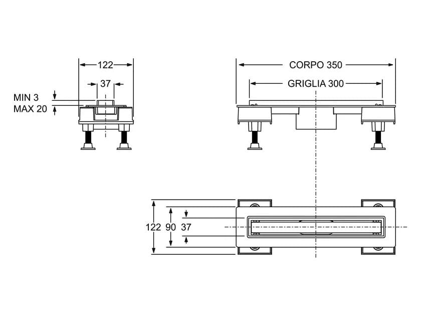 Алюминиевый слив для душа Bonomini Canalissima ARCH-00138214 - Вид №2