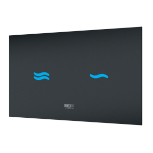 04302 Электронное сенсорное устройство для смыва унитаза, цвет стекланной крышки REF 9005 чёрный, подстветка голубая, 24 В SANELA