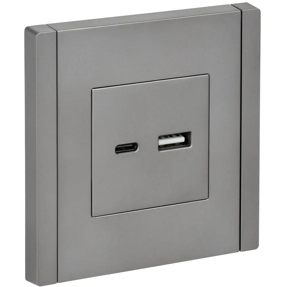 Розетка встраиваемая USB A-C IEK Forte&Piano цвет сталь STLM-2211333