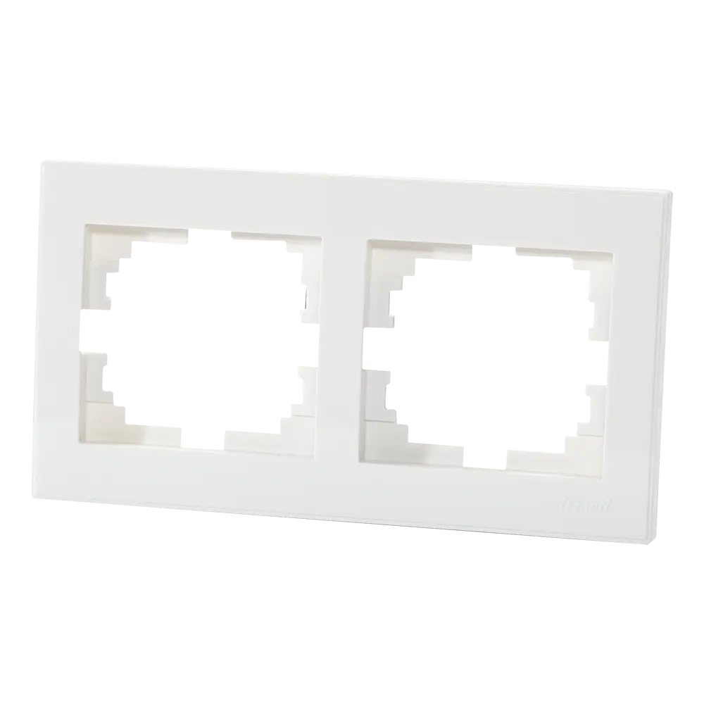Рамка для розеток и выключателей Lezard Rain 2 поста, цвет белый STLM-2124916 - Вид №1