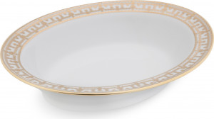 10586074 Haviland Блюдо овальное глубокое 24см "Тиара" (белый, золотой декор) Фарфор