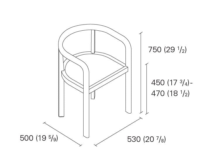 Тканевый стул с подлокотниками e15 Herre ARCH-00048004 - Вид №9