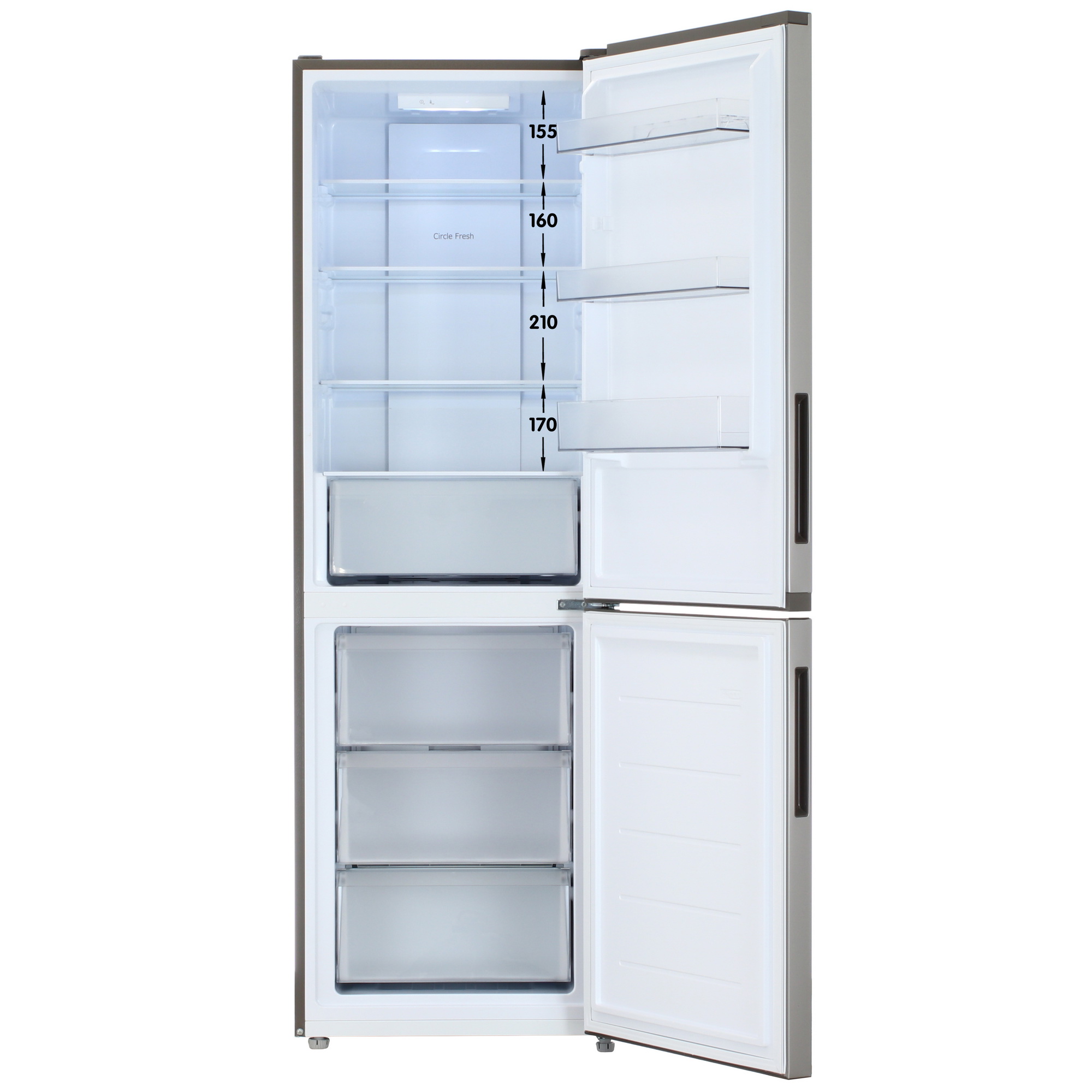 9236260 Холодильник с морозильником   Candy CFN6185S серебристый STDN-0136167 - Вид №1