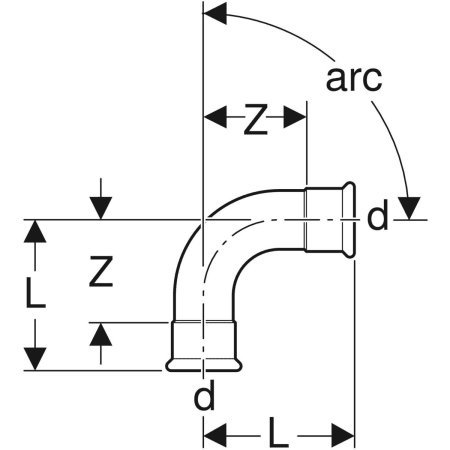 20111 Отвод Geberit Mapress из углеродистой стали Geberit  - Вид №2