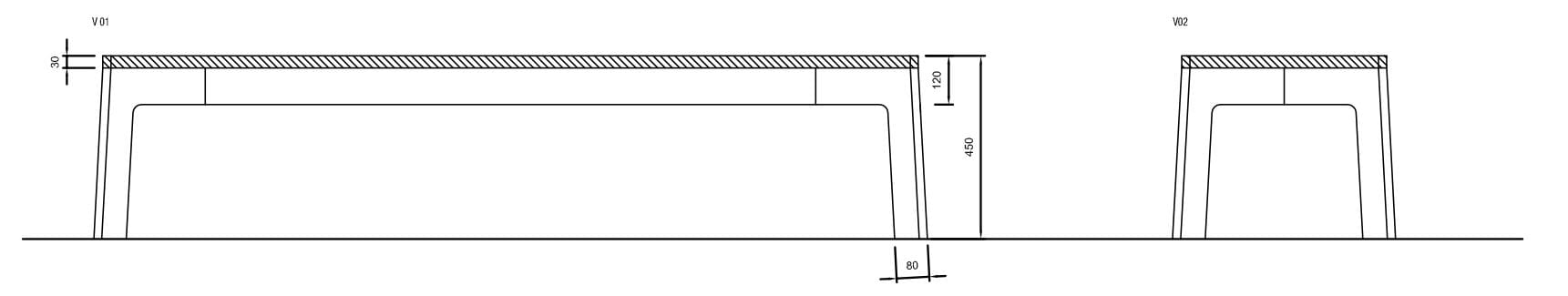 Металлическая и деревянная скамья без спинки amop Lugarcomum ARCH-00049191 - Вид №1