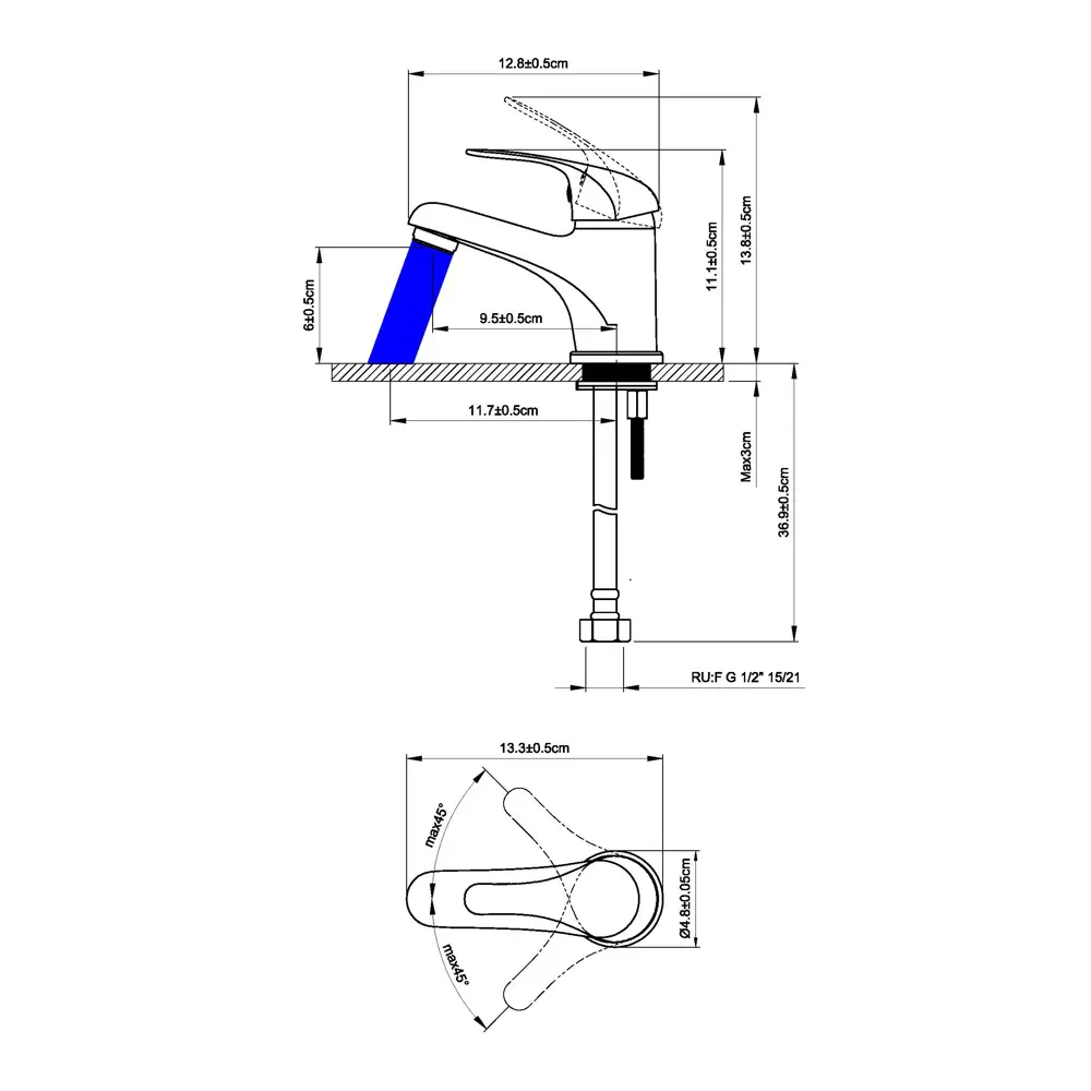 Смеситель для раковины KONSENSA Мауро с керамическим картриджем 89396323 STLM-1580502 - Вид №3