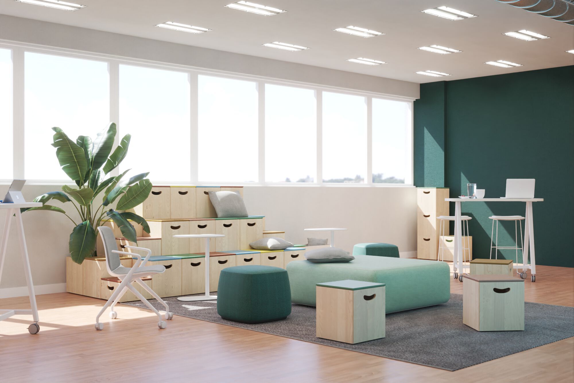 Прямоугольный пуф переработанного материала контейнер Haworth TIJO ARCH-00079248 - Вид №4