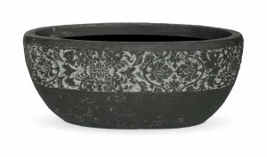 Вазон из искусственного камня с резным орнаментом 16 см черный "Лион" LE-VILLAGE FLORERO 044761 Черный