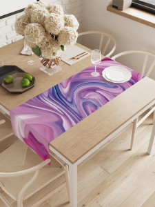 90776891 Дорожка водоотталкивающая на стол Смещение красок, прямоугольная, 145х40 см, цвет сиреневый STLM-0377772 JOYARTY
