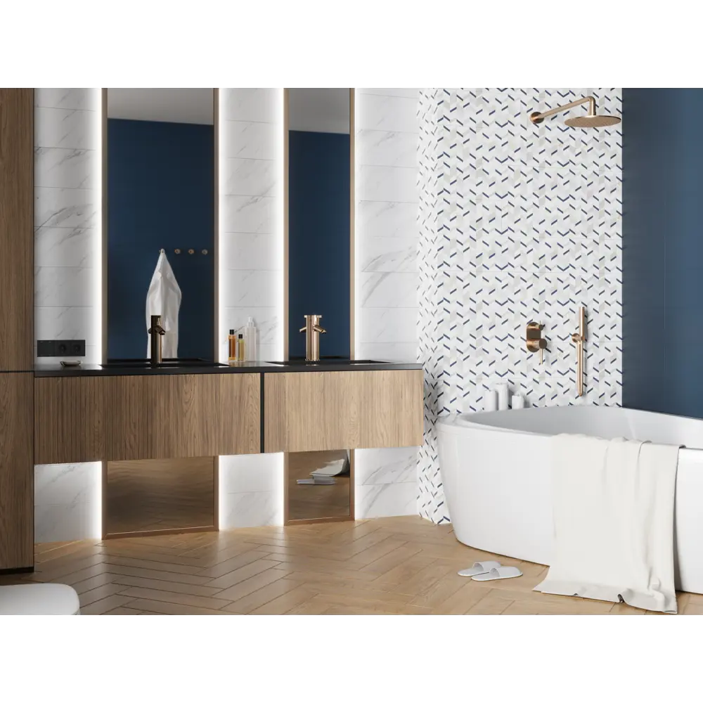 89364564 Плитка настенная Mersey Mono 20x40 см 1.2 м² матовая цвет синий STLM-1545189 Santreyd - Вид №7