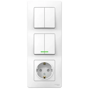 Блок розеток накладной Systeme Electric 2 клавиши с подсветкой цвет белый