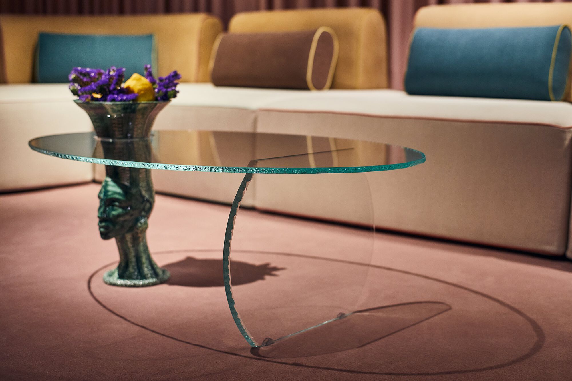 Овальный стеклянный журнальный столик с керамической вазой Paolo Nesi GRACE ARCH-00149877 - Вид №4