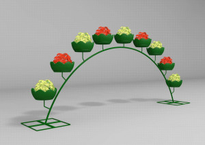 SIN25069.01-VO.AR Арка СИНГЛ 250.6.9 (дл.6м), арка цветочная для вертикального озеленения с 9 термо-чашами LAB.Space