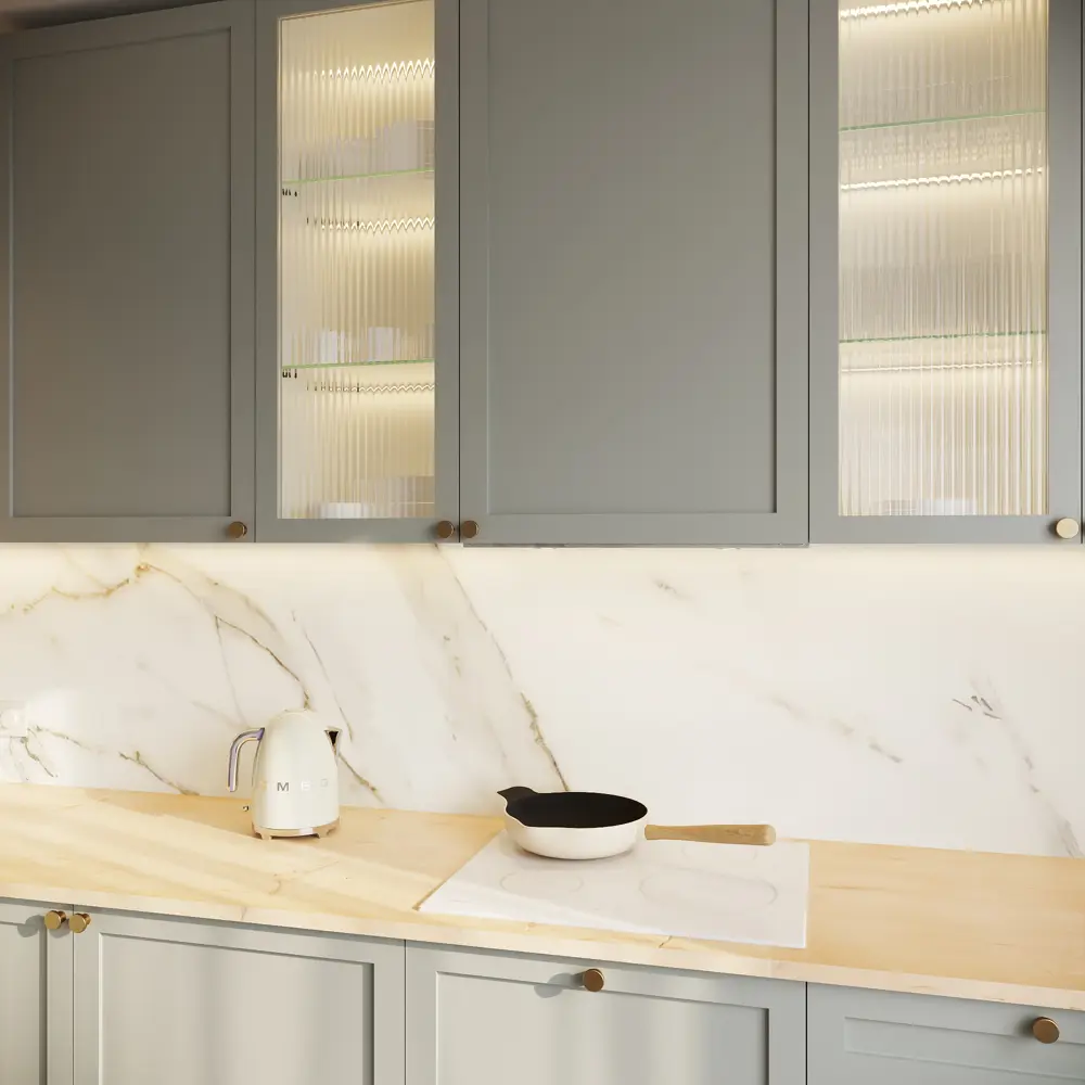 Фасад кухонный Кинель Konsensa серо-зеленый из массива ясеня 59.7x102.1 см 89398706 STLM-1579175 - Вид №13