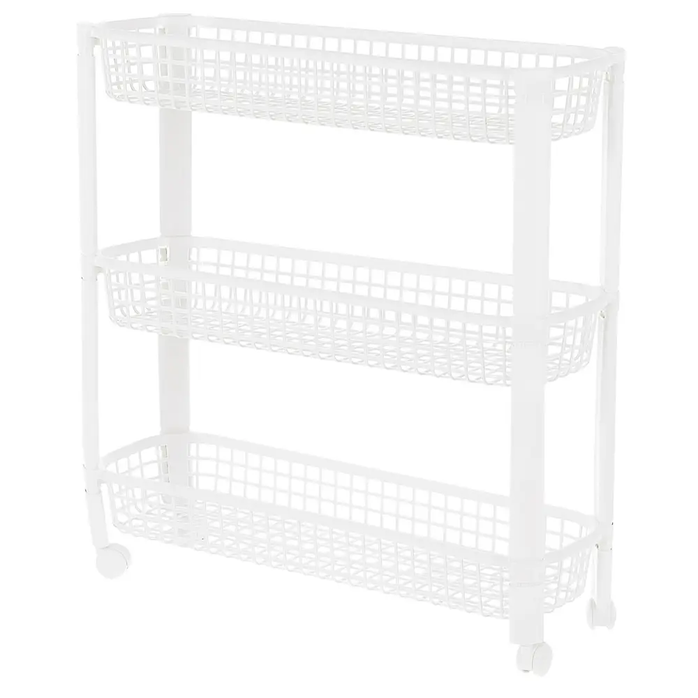 Стеллаж для ванной 59x57x18 см на колёсах 3 ящика цвет белый 81979752 STLM-2040027 Santreyd Без серии