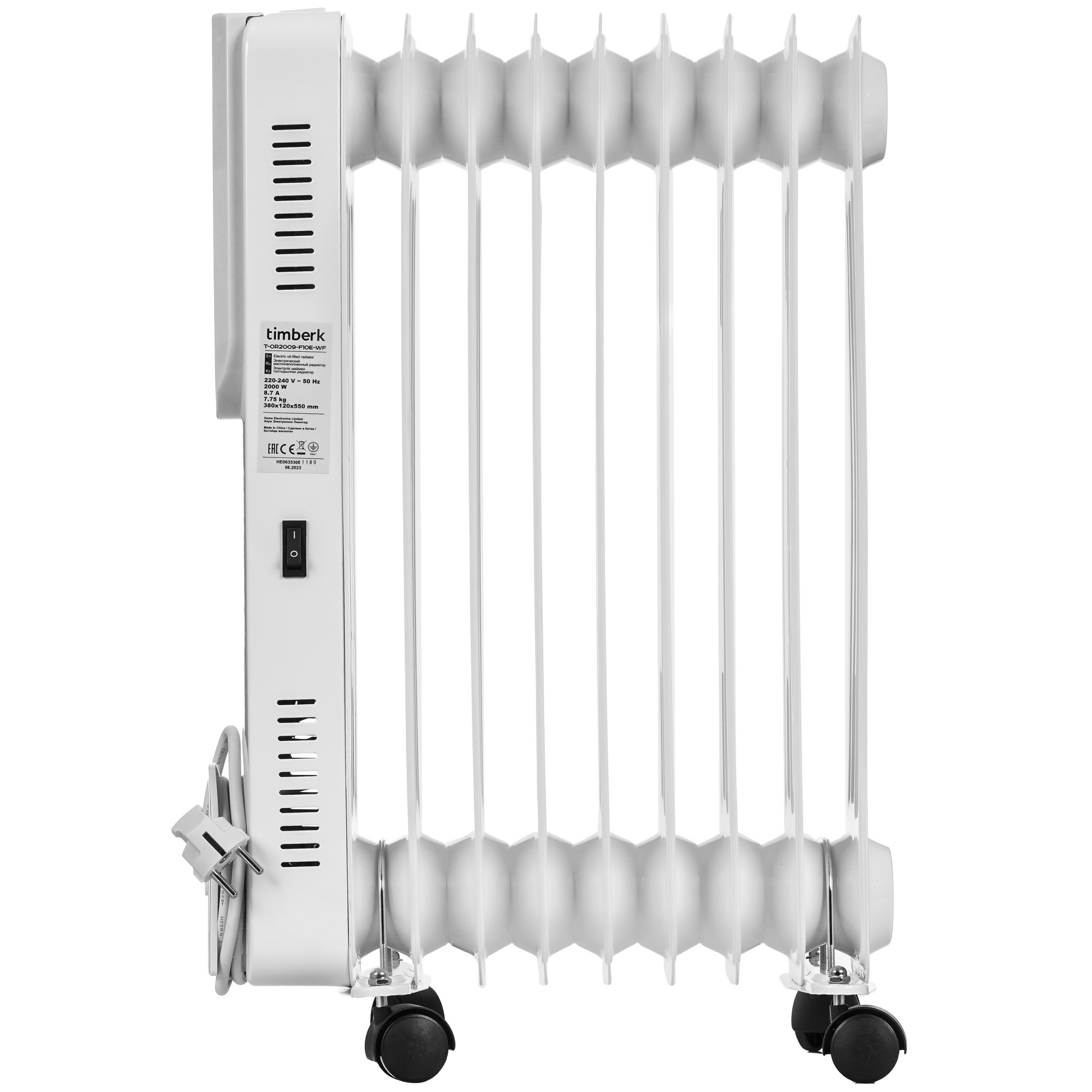 9109525 Масляный обогреватель Timberk T-OR2009-F10E-WF белый STDN-0036637 - Вид №2